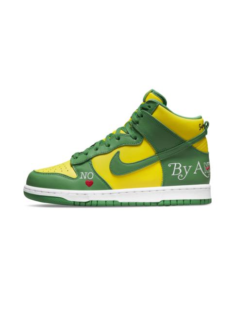 SB Dunk High "Supreme - By Any Means - Green/Yellow"