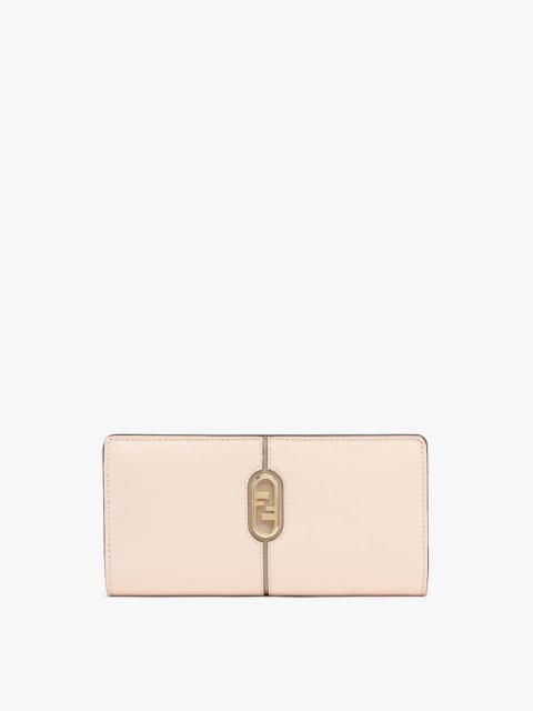 FENDI Fendi O’Lock continental wallet with flap and zipper on the back. Features a bill compartment, ten c
