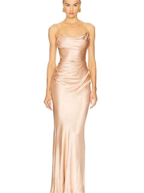 SHONA JOY La Lune Lace Back Maxi Dress