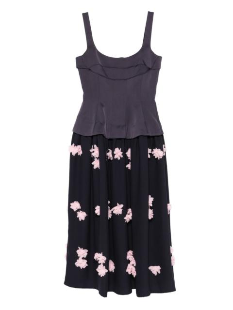 STINE GOYA floral-appliqué midi dress