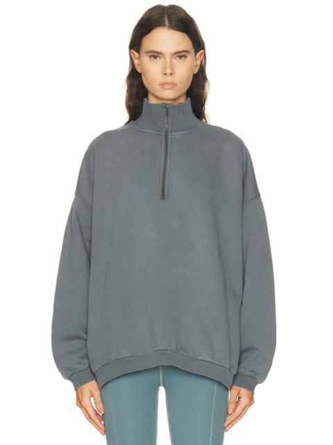 SKIMS Boyfriend Fleece Slouchy Turtleneck Pullover Sweatshirt