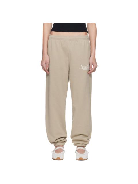 Sporty & Rich Beige NY 94 Sweatpants