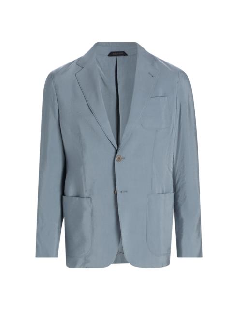 GIORGIO ARMANI Men's Silk-Nylon Single-Breasted Blazer - Solid Dark