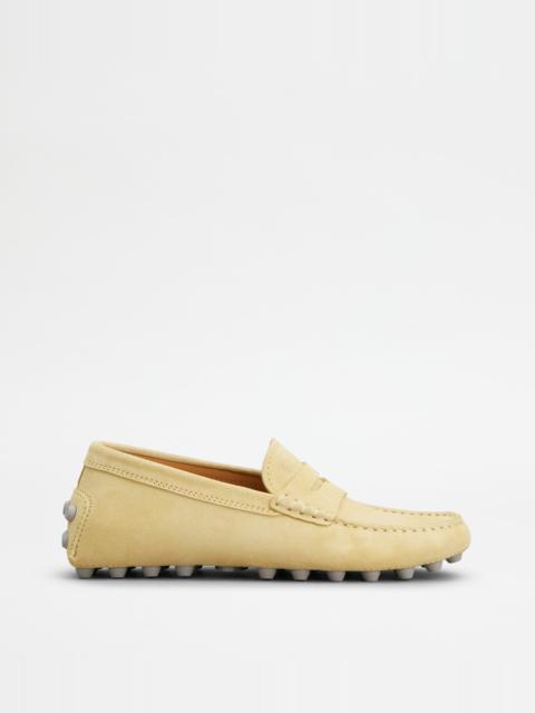 Tod's GOMMINO BUBBLE LOAFERS IN SUEDE - YELLOW