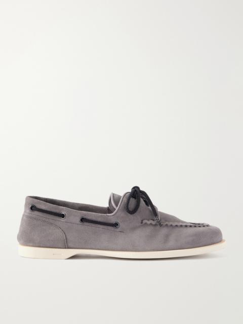 John Lobb Foil Suede Boat Shoes