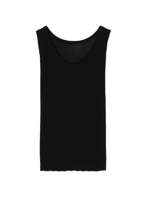 Yohji Yamamoto scoop-neck cotton tank top