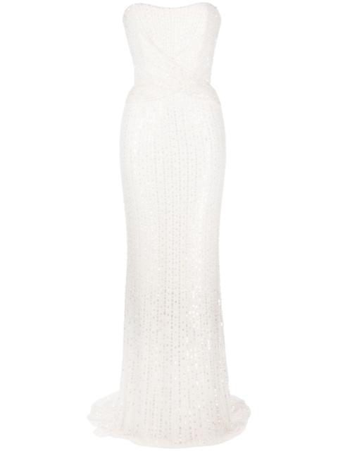 JENNY PACKHAM Mia sequin gathered bridal gown