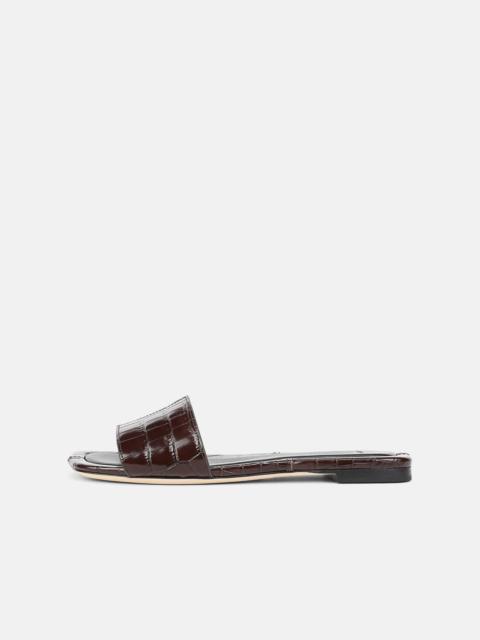 Vince Valeria Croc-Embossed Leather Slide Sandal
