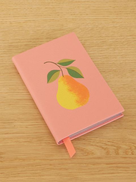 Smythson Pear Chelsea Printed Textured-leather Notebook