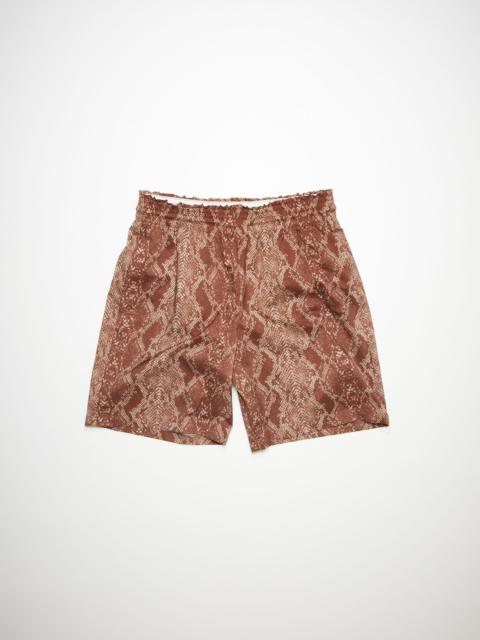 Acne Studios Printed swim shorts - Rust red