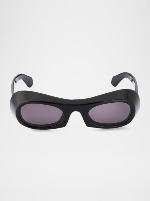 FERRAGAMO Men & apos;s 51mm Classic Logo Plastic Oval Sunglasses