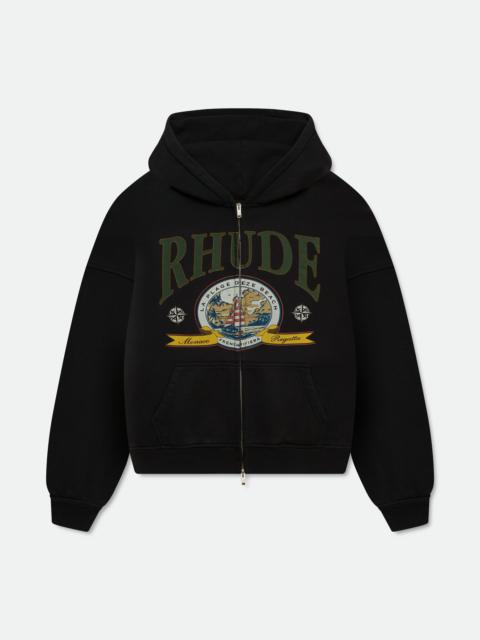 【関税込み】Rhude ブラック St. Rhude ジップフーディ Rhude ST. RHUDE ZIP-UP HOODIE | REVERSIBLE