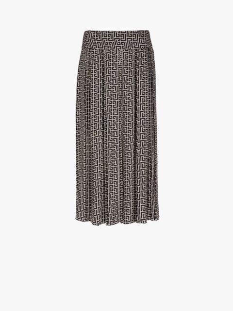 Balmain Wide ivory and black Balmain monogram pants