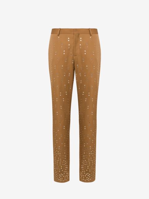 Moschino EMBROIDERED MIRRORS GABARDINE TROUSERS