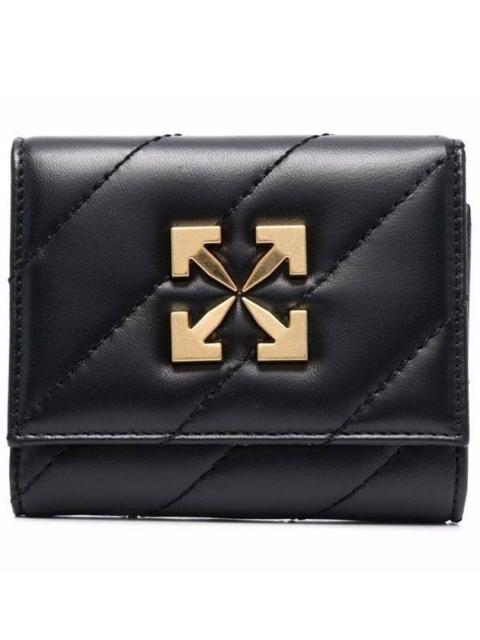 Off-White Arrow Leather Half Wallet Black