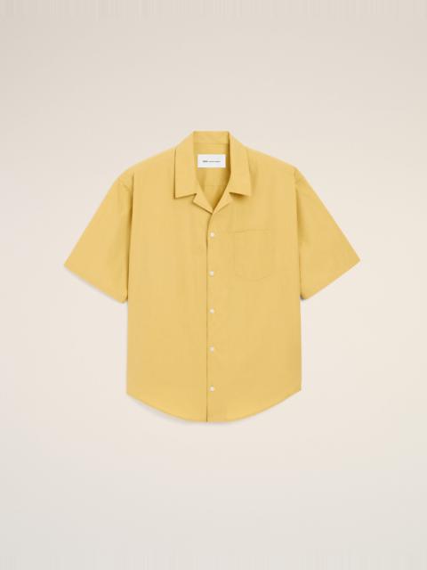 AMI Paris YELLOW COTTON SHORT SLEEVE CAMP COLLAR BOXY SHIRT