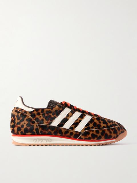 adidas Originals Sl 72 Og Leather-trimmed Leopard-print Pony Hair Sneakers