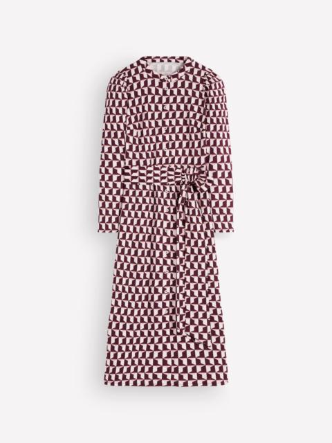 BODEN Honor Column Jersey Midi Dress-Deep Wisteria, Blocked Geo