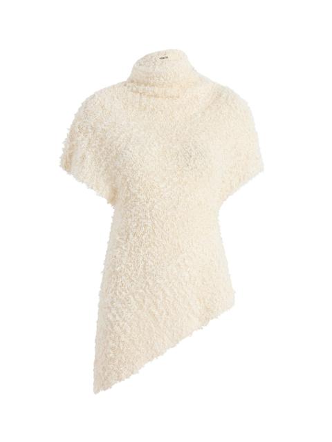 KHAITE Women's Rhodes Cotton-Blend Bouclé Asymmetric Top - Ivory
