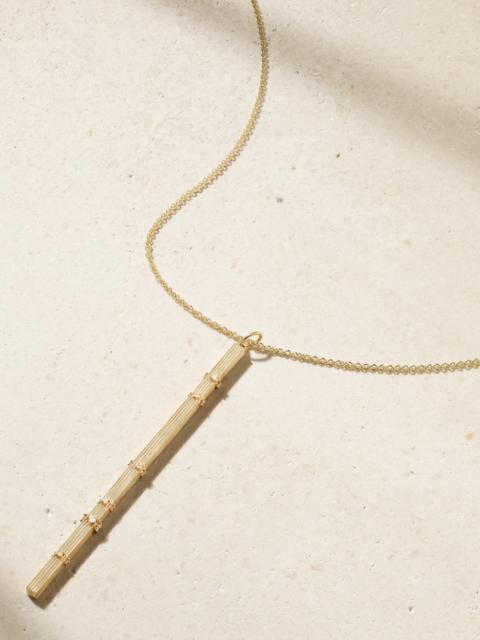 SYDNEY EVAN Fluted Bar 14-karat Gold Diamond Necklace
