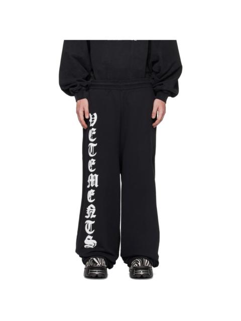 VETEMENTS Black Anarchy Sweatpants