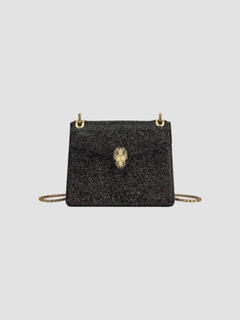 BVLGARI Women's Serpenti Forever Crystal Sparkle Suede Crossbody Bag - Antique Brass