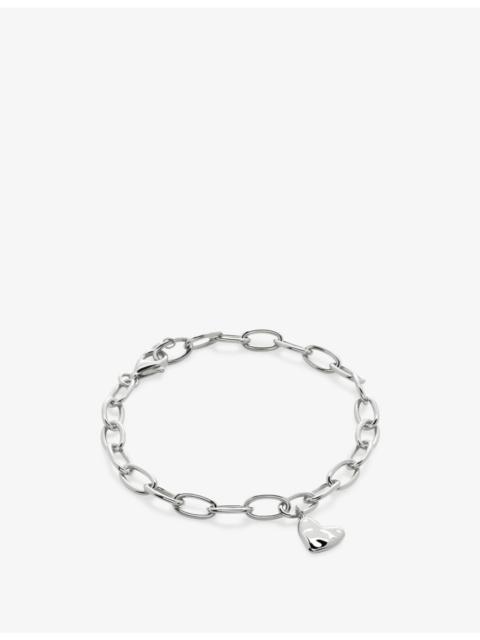 MONICA VINADER Heart-shaped sterling-silver bracelet