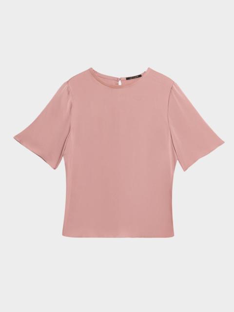 KOBI HALPERIN Maryl Crewneck Silk Blouse