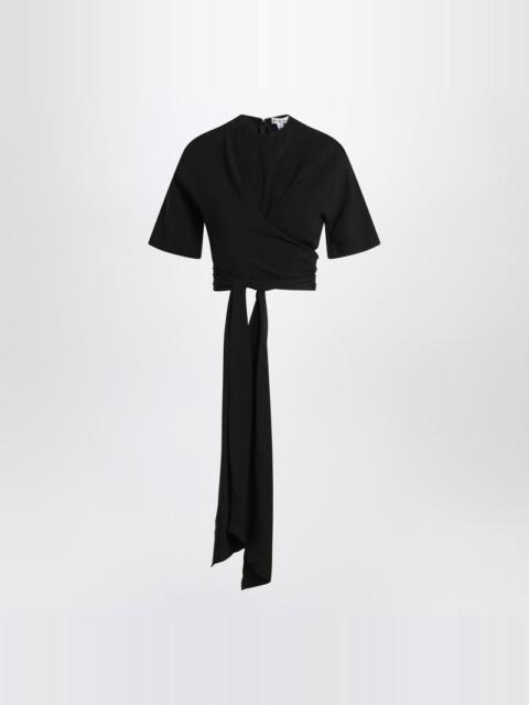 Tシャツ・カットソー ALAIA BLACK CROSSED TOP IN VISCOSE JERSEY Alaïa Alaia Black Crossed Top In Viscose Jersey Women