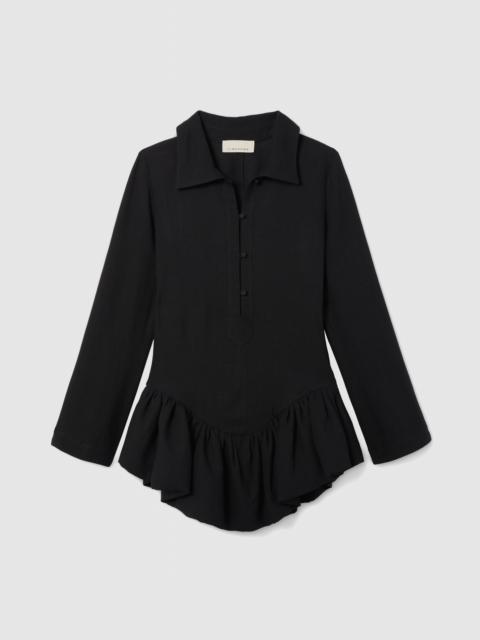 LIBEROWE PEPLUM POLO DRESS BLACK