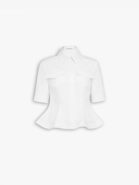 Alaïa COTTON POPLIN PEPLUM SHIRT