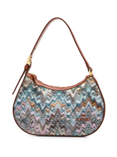 Missoni Mini Zigzag Cotton Canvas Hobo Shoulder Bag