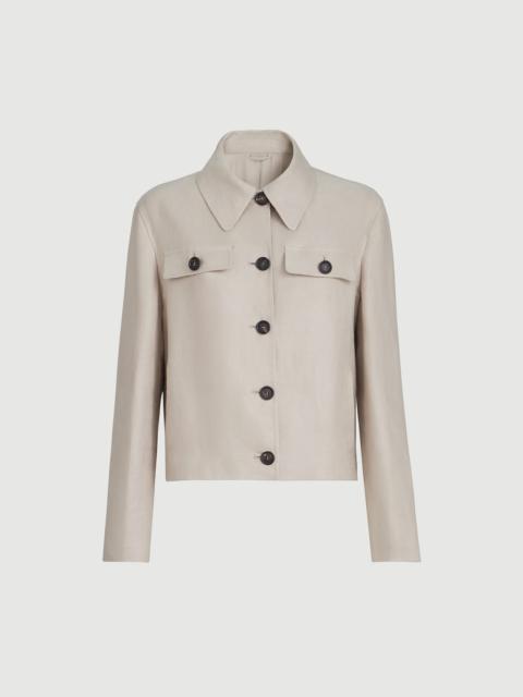 Brunello Cucinelli Linen diagonal jacket with monili