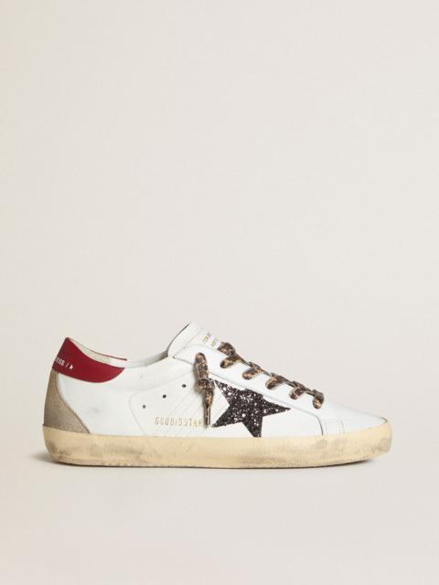 Super-Star in nappa with glitter star and red nappa heel tab