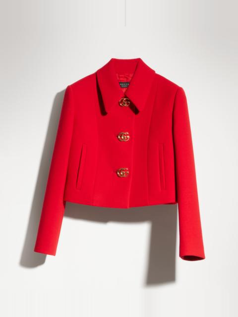 GUCCI Crêpe wool jacket with Double G button