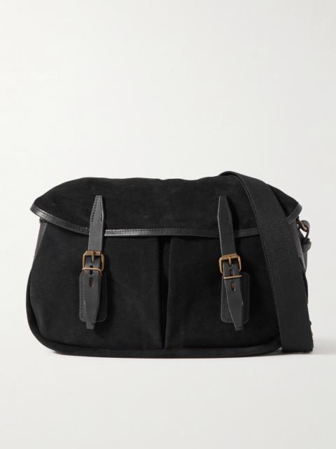 Bleu de Chauffe Musettes Leather-Trimmed Suede Messenger Bag