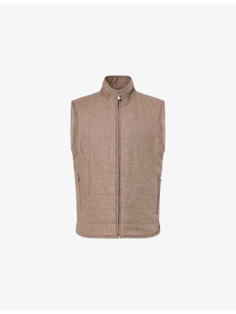 CORNELIANI Reversible Sleeveless Wool-Cashmere Blend Gilet