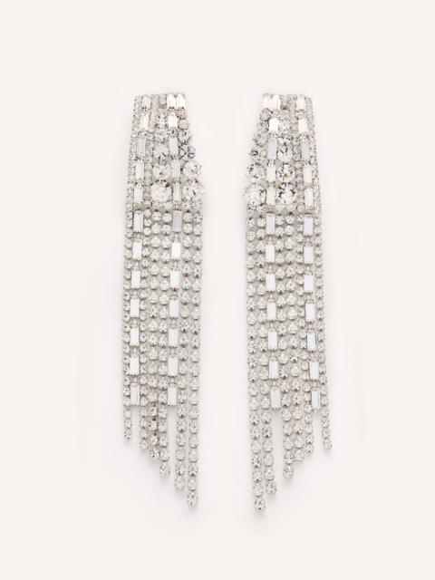 MAGDA BUTRYM Tapered crystal fringe earrings in silver
