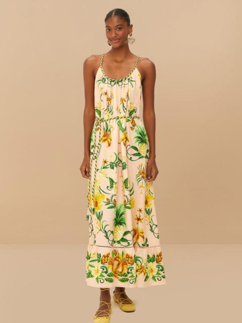 FARM RIO Pink Botanical Beauty Lenzing™ Ecovero™ Euroflax™ Maxi Dress