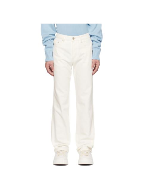 AMI Paris Off-White Straigh-Fit Jeans