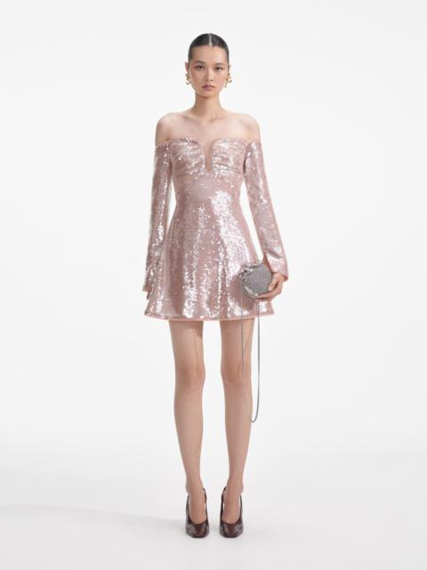 Sequin Off Shoulder Mini Dress