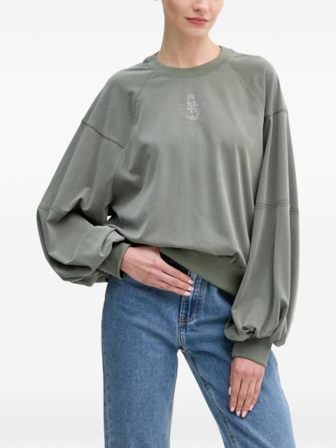 GUESS USA 4G embellished balloon-sleeve sweatshirt