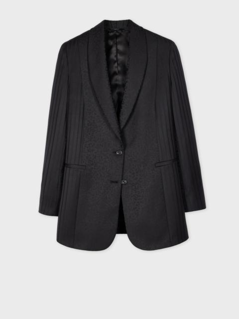 Paul Smith Women's Charcoal 'Leopard Jacquard' Shawl Collar Blazer