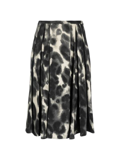Aspesi abstract-print pleated skirt