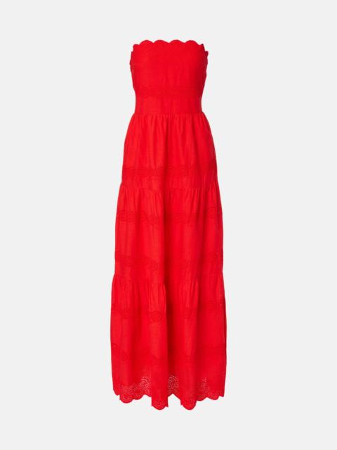 MELISSA ODABASH Sophie broderie anglaise cotton maxi dress