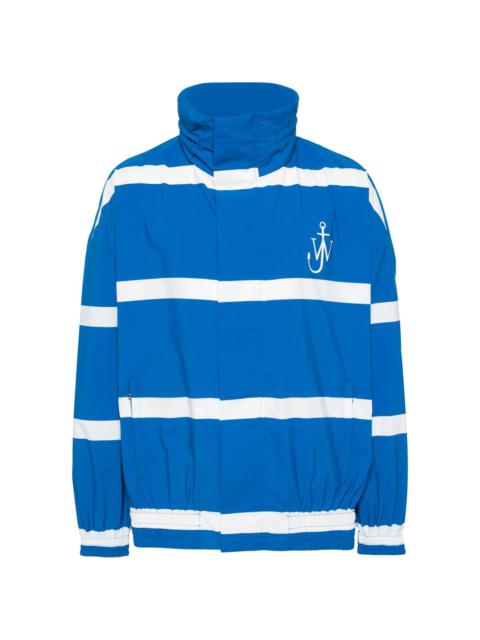striped logo-print jacket