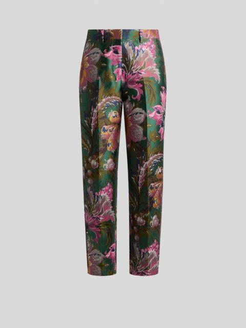 Etro COTTON-BLEND JACQUARD TROUSERS WITH FLORAL MOTIF