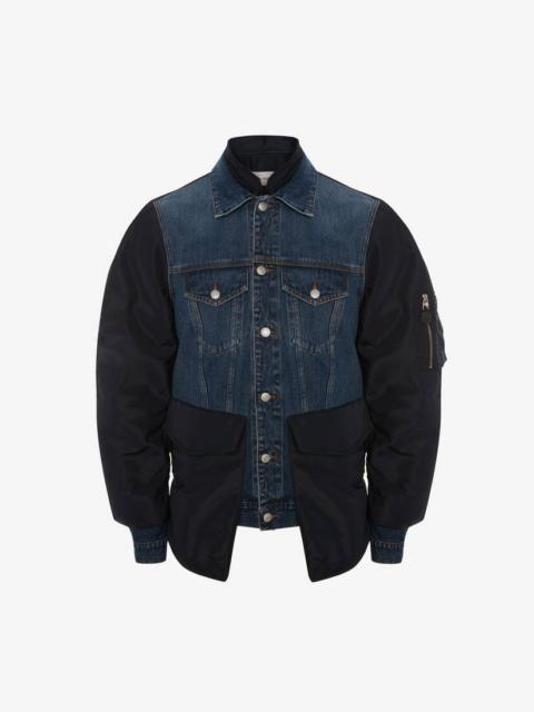 Alexander McQueen Hybrid Denim Jacket in Indigo