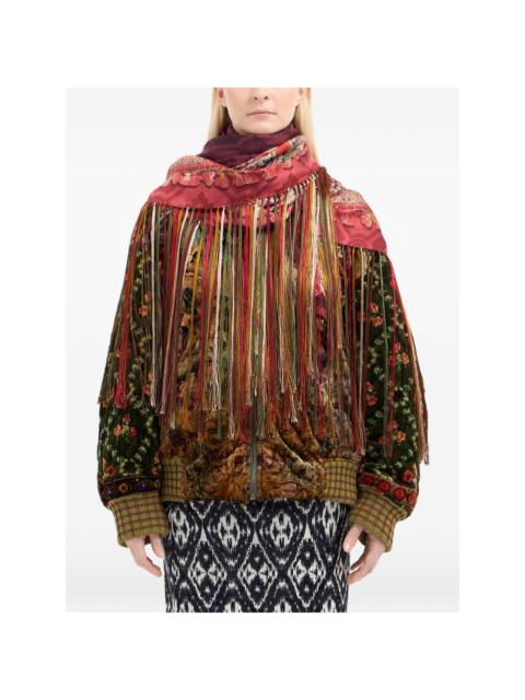 paisley-pattern fringed scarf