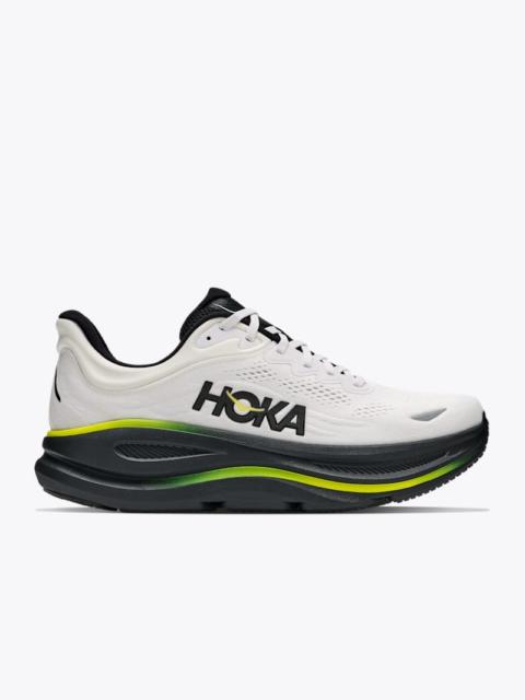 HOKA Men's Bondi 9 Shoes in White/Citrus